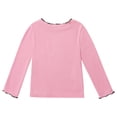 thumbnail image 5 of GYRATEDREAM Girls Lettuce Trim Basic Cute Cat Print Tee Shirts Casual Blouse Tops for 1-8T, 5 of 11