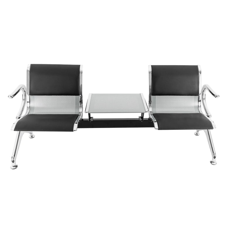 For Guest 2 Seat Waiting Chair Airport Bench Reception Room Chair Office PU Seat