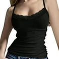 thumbnail image 2 of FDGIU Women's 2026 Summer Lace Cami Tank Top - Scoop Neck Sleeveless Blouse with Silk Lace Trim, Stylish Casual, 2 of 6
