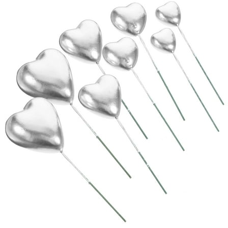 OUNONA 20Pcs Silver Topper for Cake Decor and Party Decoration