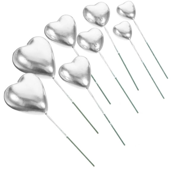 OUNONA 20Pcs Silver Topper for Cake Decor and Party Decoration