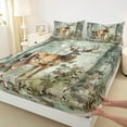 thumbnail image 3 of Manfei Cartoon Elk Deer Full Size Sheets for Man, Vintage Western Cabin Bed Sheets, Rustic Animal Wildlife Sheet Sets, Lightweight Room Decor, 4 Pieces, 3 of 7