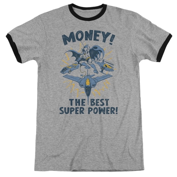 DC Comics Money Adult Ringer T-Shirt Heather/Black