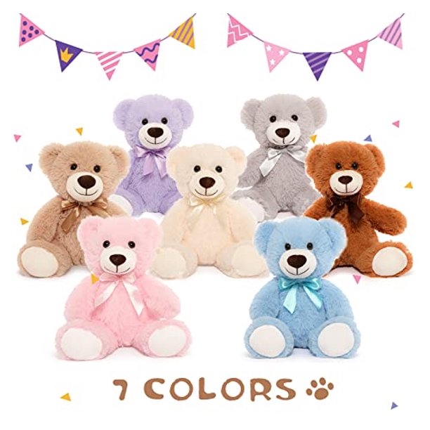 MoriSmos 7 Paquetes de Oso de Peluche a Granel, 7 Colores a Granel Oso de Peluche Juguetes MorisMos MorisMos