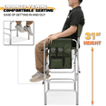 thumbnail image 4 of MoNiBloom Folding Director Chair with Side Table & Storage Pocket, Portable Camping Chair for Adult Beach, Fishing Trip Picnic Lawn, Dark Green, 4 of 12