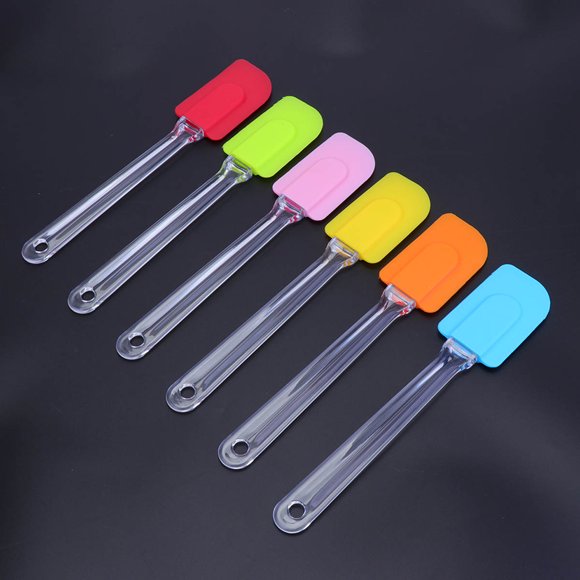 OULII 6Pcs Silicone Pastry Spatulas for Cake Frosting and Butter Spreading Easy Cleaning Bakers