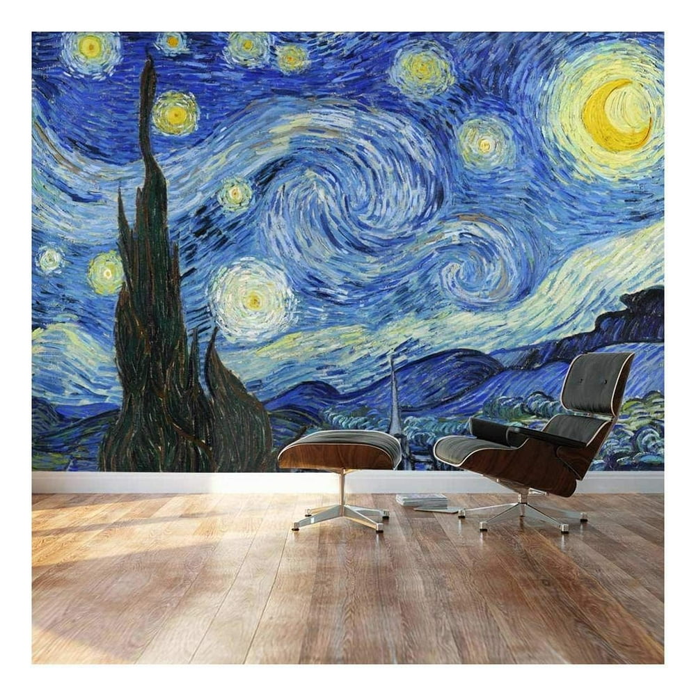 Wall26 - Large Wall Mural - Famous Oil Painting Reproduction of Starry