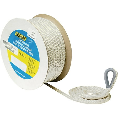- Seachoice Double Braid Nylon Anchor Line, White
