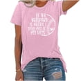 thumbnail image 4 of Hvobtty T-Shirt à Manches Courtes Col Rond Décontracté pour Femmes, T-Shirt de Sport de Baseball Imprimé avec Col Rond et Haut à Manches Courtes, 4 of 4