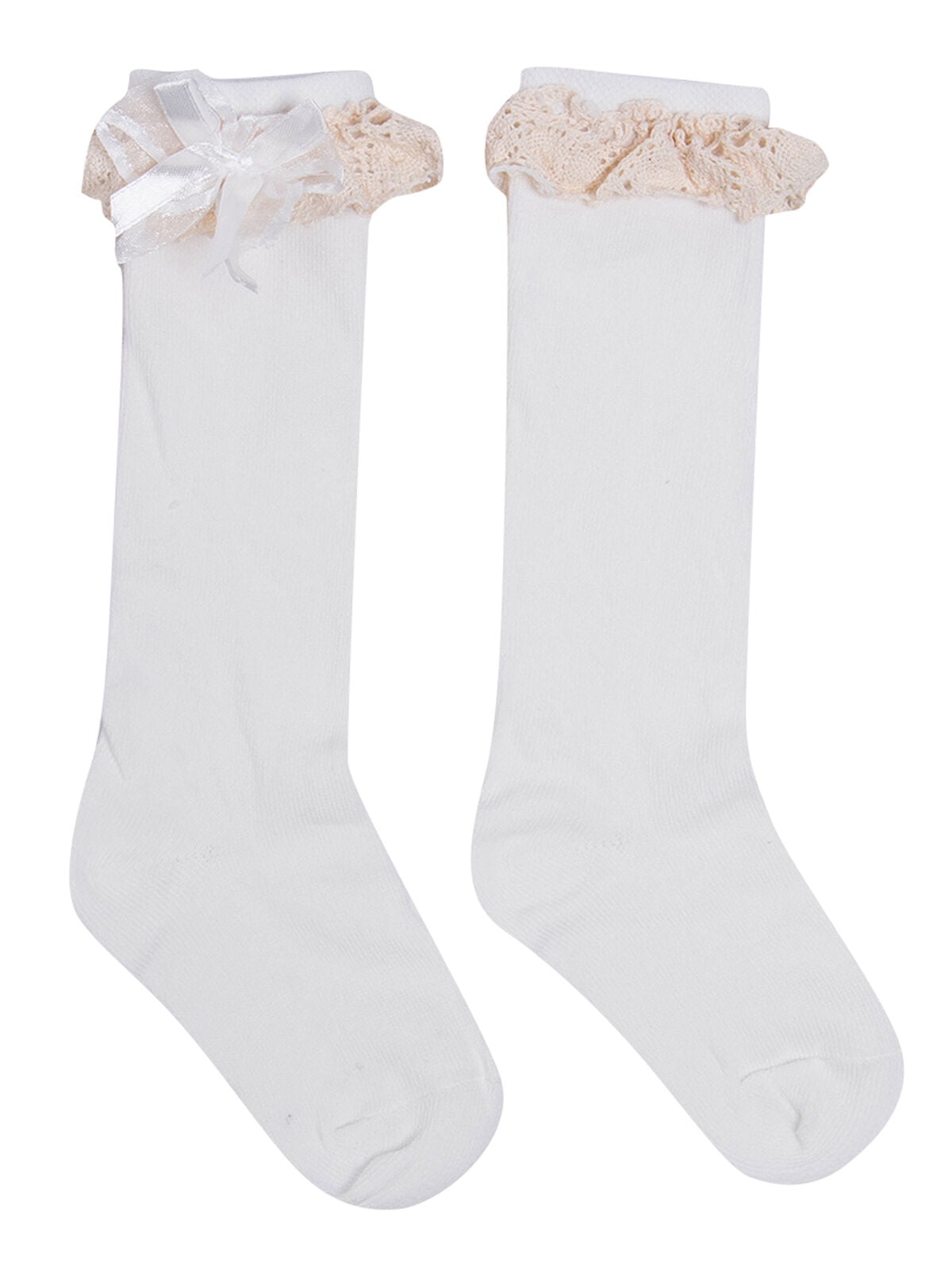 wsevypo GIRLS BABY TUTU SOCKS SPANISH KNEE HIGH SATIN BOW SOCKS SOFT