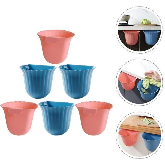 LIFKOME 6Pcs Hanging Garbage Bin Elastic Rubber Flower Shape Kitchen Use for Home Users
