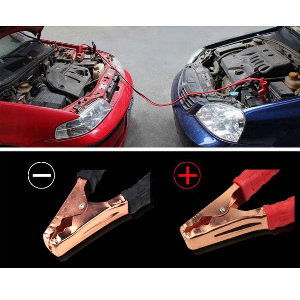 JUNTEX Jumper Booster Cables 1.6/2 Meter Alligator Clamp Emergency Battery Jumper Wires