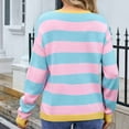 thumbnail image 4 of Sweaters for Women Long Sleeve Knitted Pullover Blouse Tops Casual Crewneck Striped Printed Fall Fashion Sweaters Loose Trendy Winter Clothes Cute Tops Comfy Fall Outfits 2025, 4 of 7