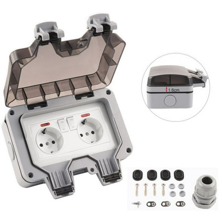 

GLFILL Ip66 Waterproof Switch Power Socket 13A Eustandard Power Socket Panel Ac220~250V