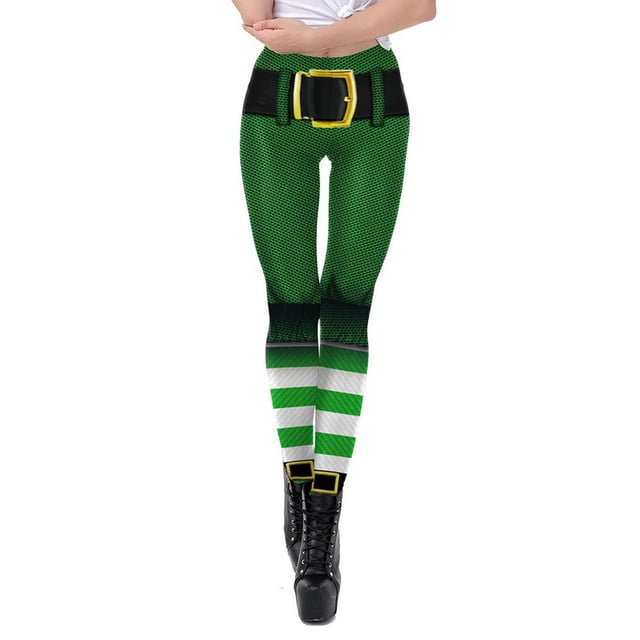 Leggings de cintura media para mujer, con estampado de , para el Patricio, para mujeres y niñas Malla L Colcomx Leggings elásticos para mujer