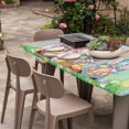 thumbnail image 7 of Easter Bunny Gnomes Table Cloths for 4 Foot Rectangle Tables, Spring Easter Eggs Floral Colorful Wood Patio Waterproof Elastic Fitted Tablecloths, Washable Rectangular Table Cover for Camping, 7 of 7
