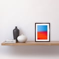 thumbnail image 2 of Abstract Minimalist Steps Painting Blue Purple Pink Orange Red Artwork Framed Wall Art Print 9X7 Inch, 2 of 5