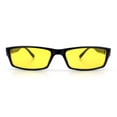 thumbnail image 4 of SA106 Mens Hippie Pimp Color Lens Narrow Rectangular Black Frame Sunglasses Yellow, 4 of 7