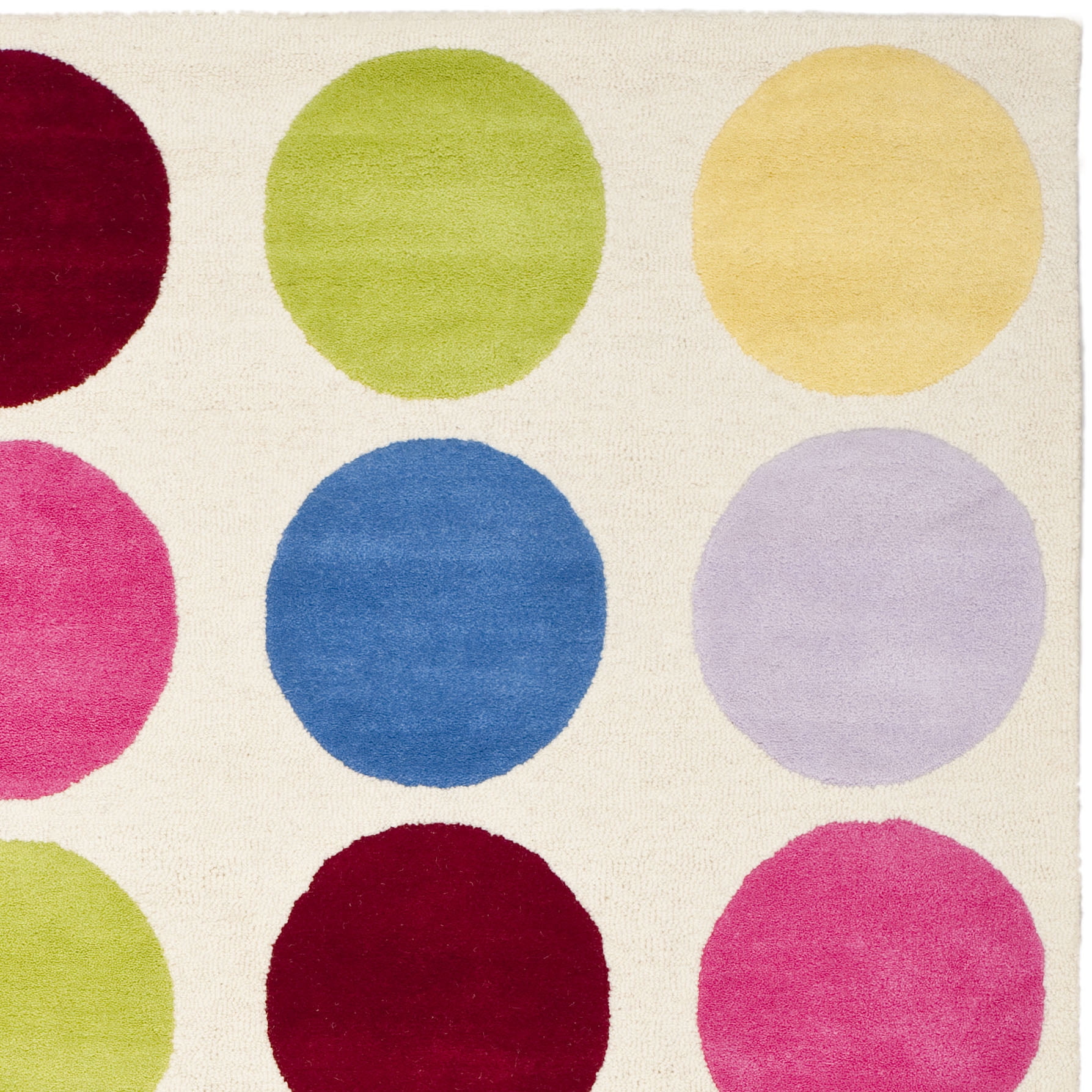 SAFAVIEH Kids Webster Polka Dots Area Rug, Ivory/Multi, 6' x 9'