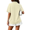 thumbnail image 5 of Polo Shirts for Women Button Collared Summer Short Sleeve Tops Lightweight Work Golf Shirt Womens Blouses Camel XL, 5 of 9