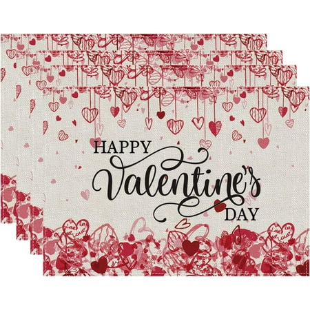 

Valentine s Day Placemats Set (4 Pcs) - Seasonal Party Decor