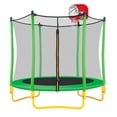 thumbnail image 6 of 65" Toddler Trampoline for Kids with Basketball Hoop, SHINPT Indoor Outdoor Kids Trampoline with Enclosure Net, Basketball, Small Trampoline Gift for Boys Girls, Mini Trampoline for kids, 6 of 6