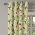 thumbnail image 2 of Ambesonne Christmas Grommet Curtain, Damask Snowflake Deer, 50" x 108", Dark Green Avocado Green, 2 of 6