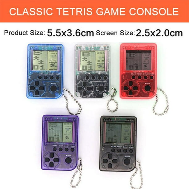 Superhomuse Mini Keychain Pendant Tetris Game Box Classic Retro Game Console Built In 26 Games Walmart Com Walmart Com