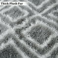 thumbnail image 7 of Haperlare Luxury Shag Area Rug Modern Geometric Fluffy Rug Ultra Soft Indoor Fuzzy Floor Carpet, 2' x 8' Pale Gray, 7 of 7
