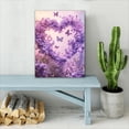 thumbnail image 3 of Purple Heart Floral Butterflies Canvas Wall Decor Ready to Hang Living Room, 3 of 7
