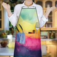 thumbnail image 5 of Colorful Tie Dye Wave Pattern Apron-Garden Aprons for Women with Pockets-Cotton Linen Waterproof Kitchen Cooking Gardening Aprons Adjustable for Kitchen,Cooking,BBQ and Salon 33x27 Inch, 5 of 5