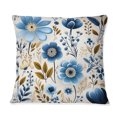 thumbnail image 3 of Designart "Scandinavian Elegance In Blue Blooms III" Floral Printed Throw Pillow, 3 of 5