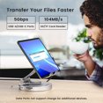 thumbnail image 4 of Concentrador Usb C Para Estación De Acoplamiento Ipad Pro Foloda Soporte Plegable Giratorio Para Tableta Tipo C 8 En 1 Con Puerto De Datos Hdmi 4K Usb C 3.0 2*Usb A 3.0 Carga Pd De 100 W Auxiliar De 3, 4 of 5
