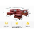 thumbnail image 4 of Star Home Living Corp Yolanda Faux Leather Sectional Sofa in Wine Red, 4 of 4