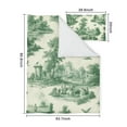 thumbnail image 5 of Green Toile De Jouy Pattern Duvet Cover and Pillowcase Set for Single Bedding, Bedroom Accessories for Kids Teens, 5 of 5