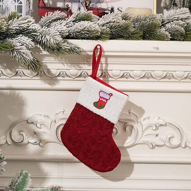 Christmas Decorations Red Knitted Alphabet Embroidered Christmas Socks Colorful 26 Letter Gift Socks