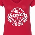 thumbnail image 4 of Inktastic Senior Class of 2026 in White with Graduation Cap Women's V-Neck T-Shirt, 4 of 5