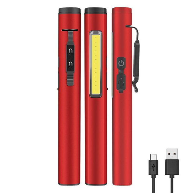 4Uds. Lámpara Lateral Led Cob Recargable Para Reparación De Automóviles Senderismo Emergencia Roja