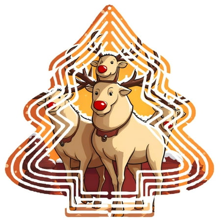 Metal Hanging Christmas Tree Wind Decorations – Festive Garden Spinners with Cheerful Reindeer Design for Yard and Garden Decor Metal Hanging Christmas Tree Wind Decorations – Festive Garden Spinners with Cheerful Reindeer Design for Yard and Garden Decor