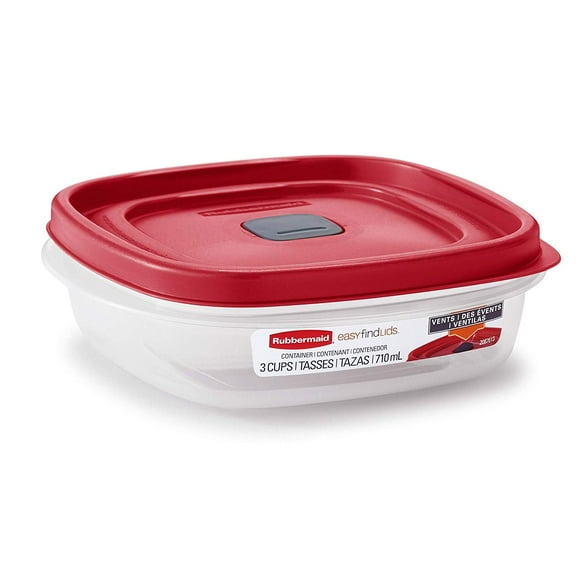Recipiente Rubbermaid Easy Find para almacenamiento de alimentos, 3 litros (paquete de 4)