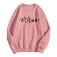 thumbnail image 4 of Arlun Made to Worship Sweatshirts Womens Christian Psalm Bible Verse Printed Graphic Pullover Tops Relaxed Fit Soft Comfortable Religious Faith Hoodless Sweatshirts Gifts Light Pink XL, 4 of 4