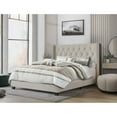 thumbnail image 2 of Home Design Danbury Twin Tufted Upholstered Panel Bed Frame For Adult, Box Spring Required (Sold Separately), Warm Gray, 2 of 5