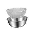 thumbnail image 3 of Juego de colador de alimentos de acero inoxidable, cuenco para lavar arroz, escurridor de agua para fregadero, 3 of 9