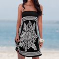 thumbnail image 2 of BJYX Robe d'Été Bustier Imprimé Floral Bohème Casual Mini Robe de Plage Taille Haute hors Épaule Tube Top Robe, 2 of 3