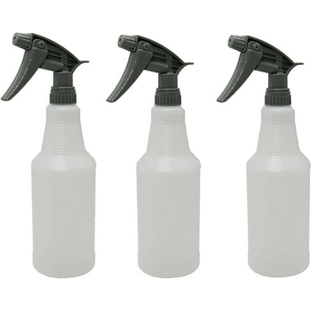 Pack of 3 Clear Solvent Spray Bottle 24onz - Empty Spray Bottle for Cleaning