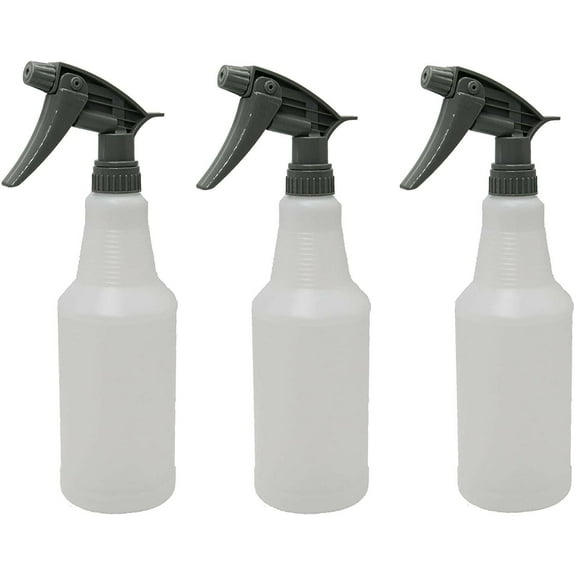Pack of 3 Clear Solvent Spray Bottle 24onz - Empty Spray Bottle for Cleaning