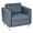 Blue, variant on Pemberly Row Contemporary Armchair in Dillon Java Brown Vinyl Fabric