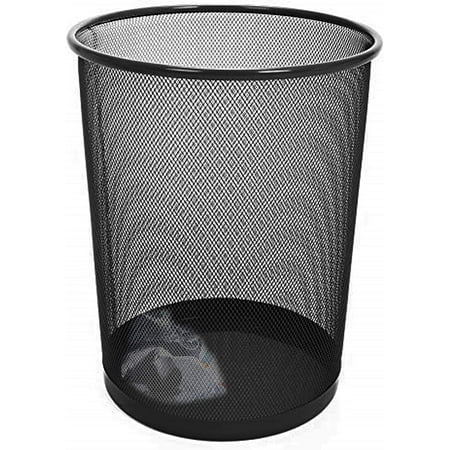 Smart Design Steel Mesh Waste Basket - 11.75 x 13.75 inch - Black