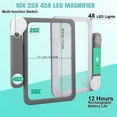 thumbnail image 6 of Magnifying Glass with 48 LED Lights Folding Handheld Magnifier for Jewelry Crafts Macular Degeneration Seniors Reading(Grey), 6 of 7