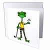 3dRose Cool Artistic Funny Frog Playing Golf - Greeting Cards, 6 by 6-inches, set of 12